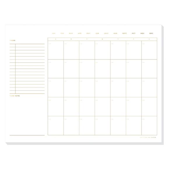 SMITTEN on PAPER Open Dated Desk Calendar in White - Picture 1 of 7